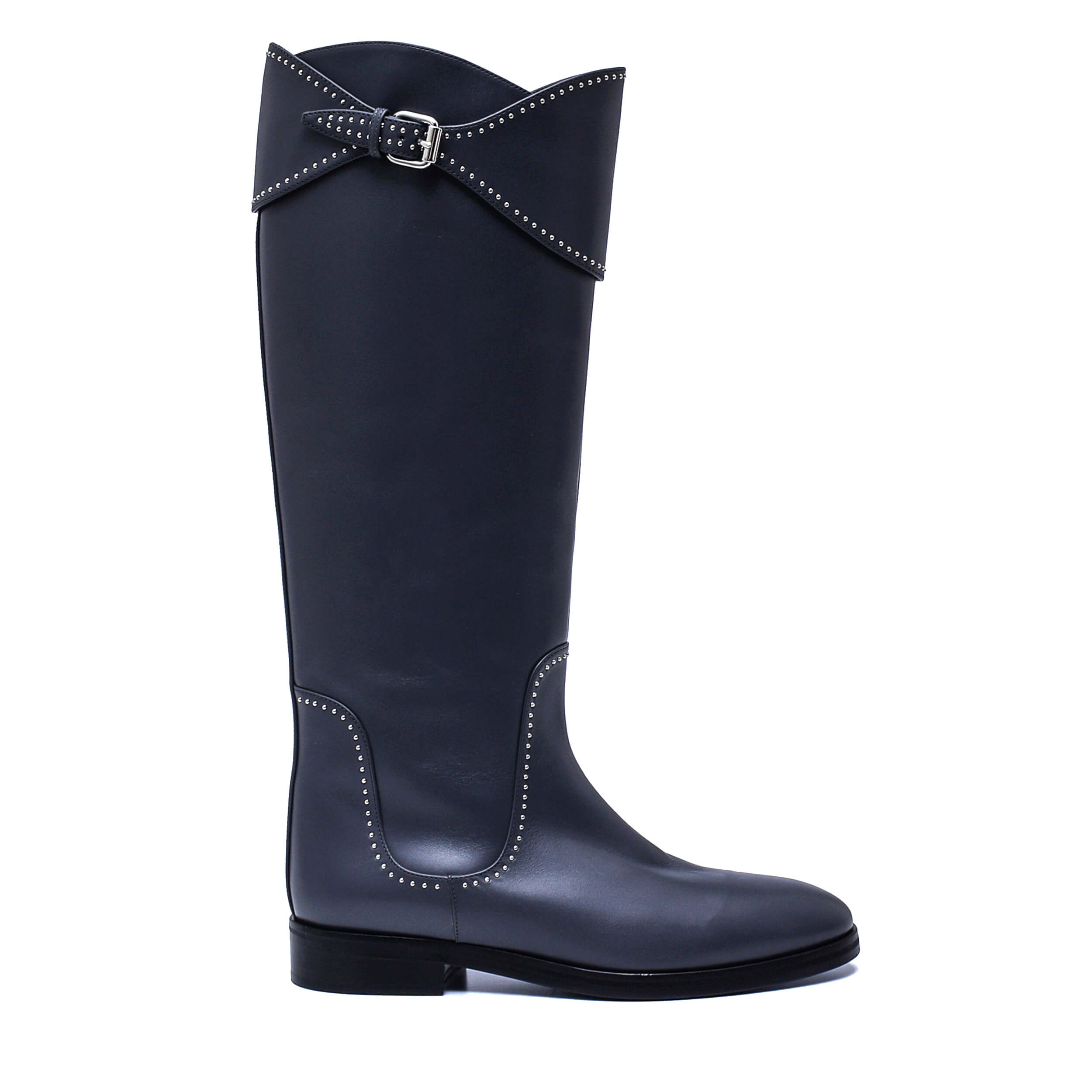 Alaia - Anthracite Leather Knee High Boots / 38